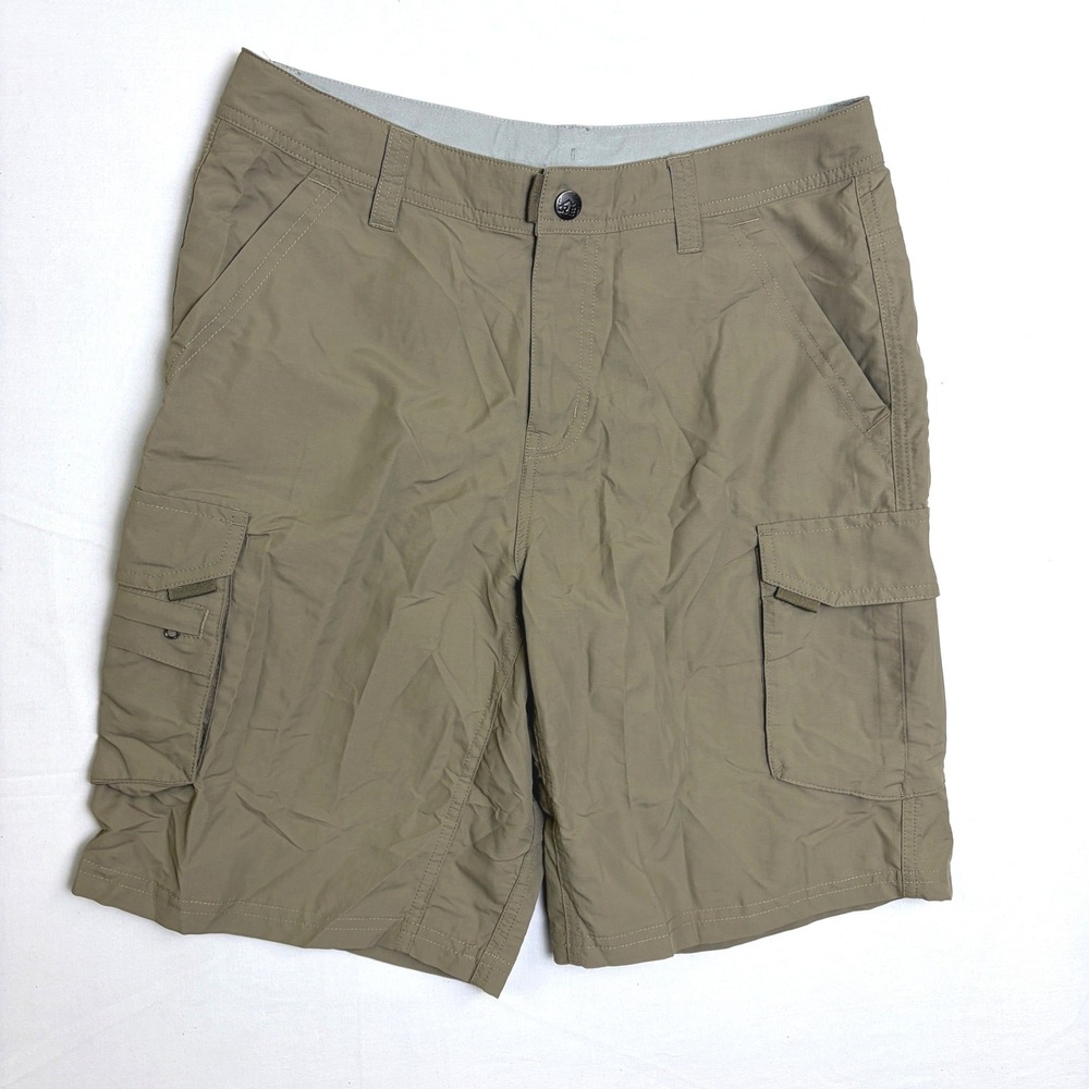 REI Sahara Cargo Shorts Womens 6 Khaki Tan Hiking Outdoor Nylon Gorp Travel - Picture 1 of 8